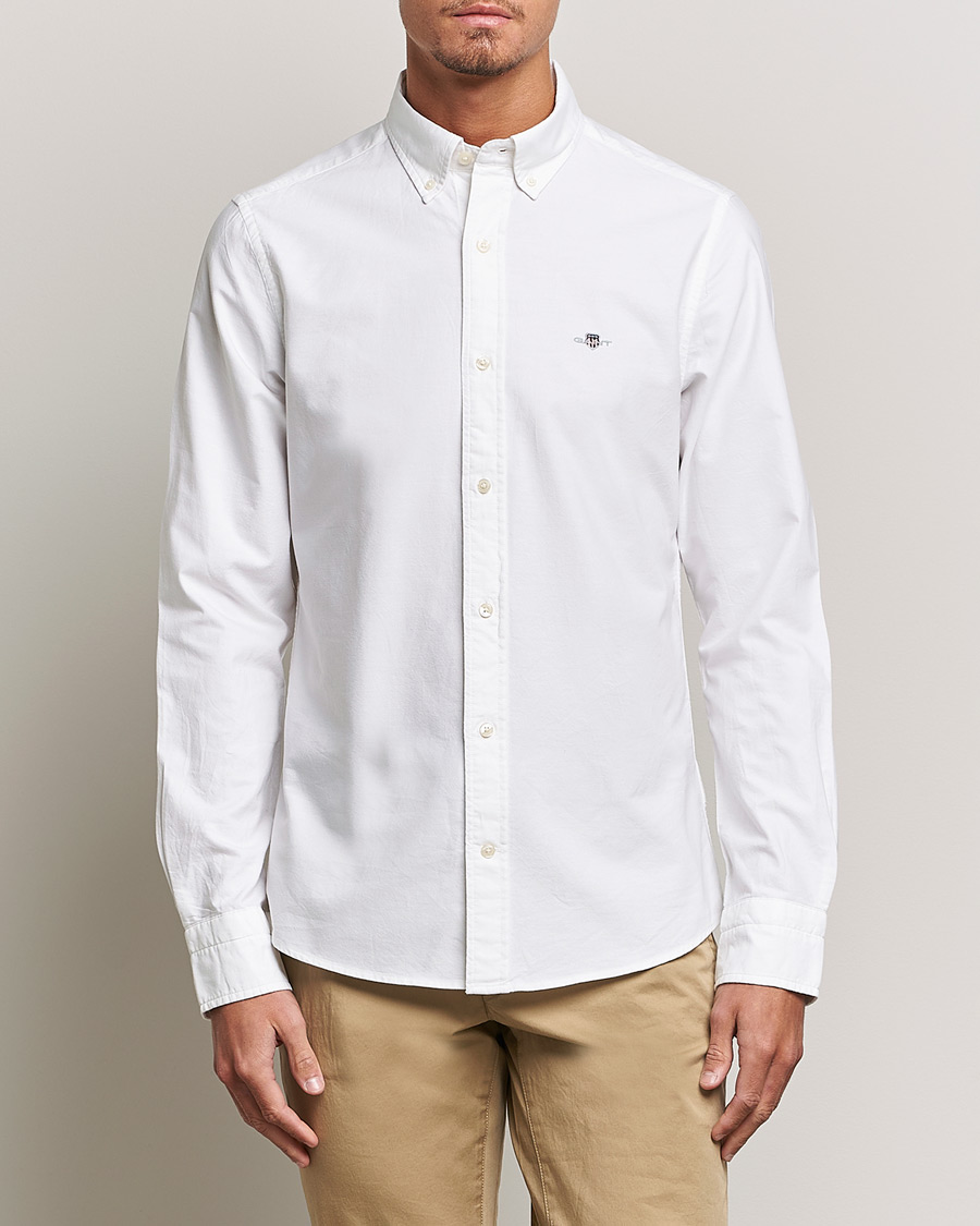 Men | Oxford Shirts | GANT | Slim Fit Oxford Shirt White