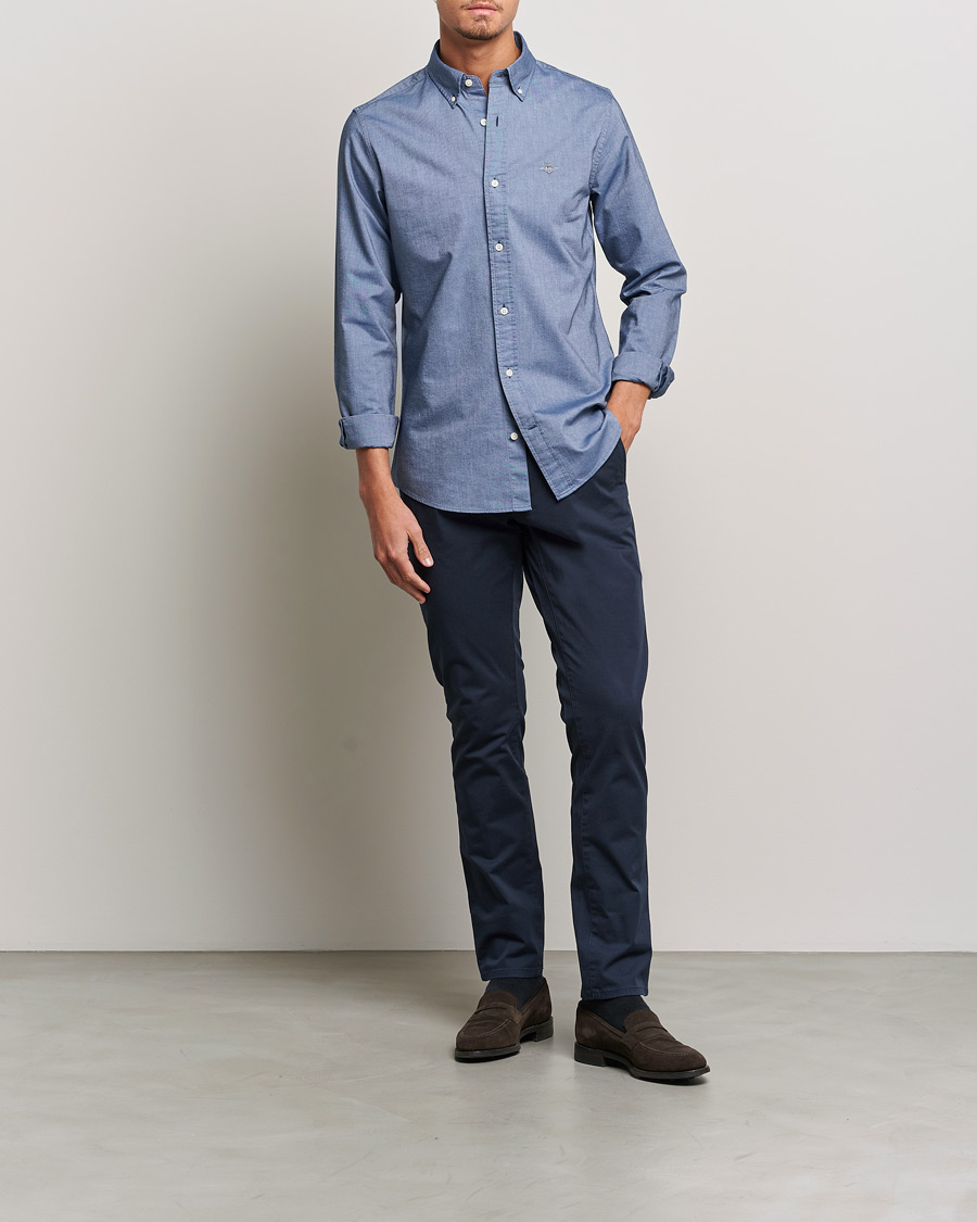 Heren | Overhemden | Gant | Slim Fit Oxford Shirt Persian Blue
