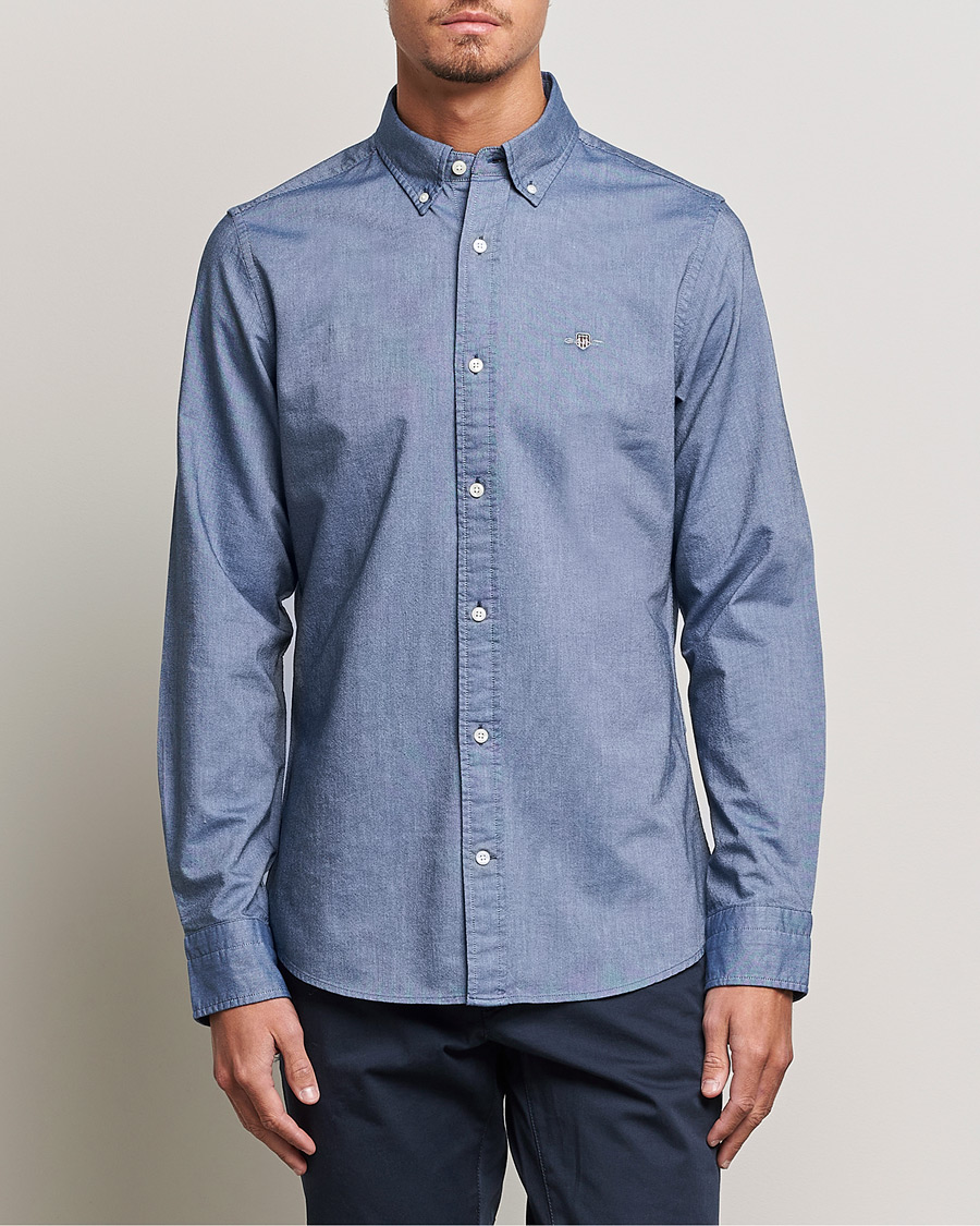 Heren | Casual | GANT | Slim Fit Oxford Shirt Persian Blue