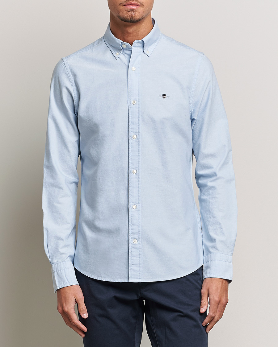Heren | Casual | GANT | Slim Fit Oxford Shirt Light Blue