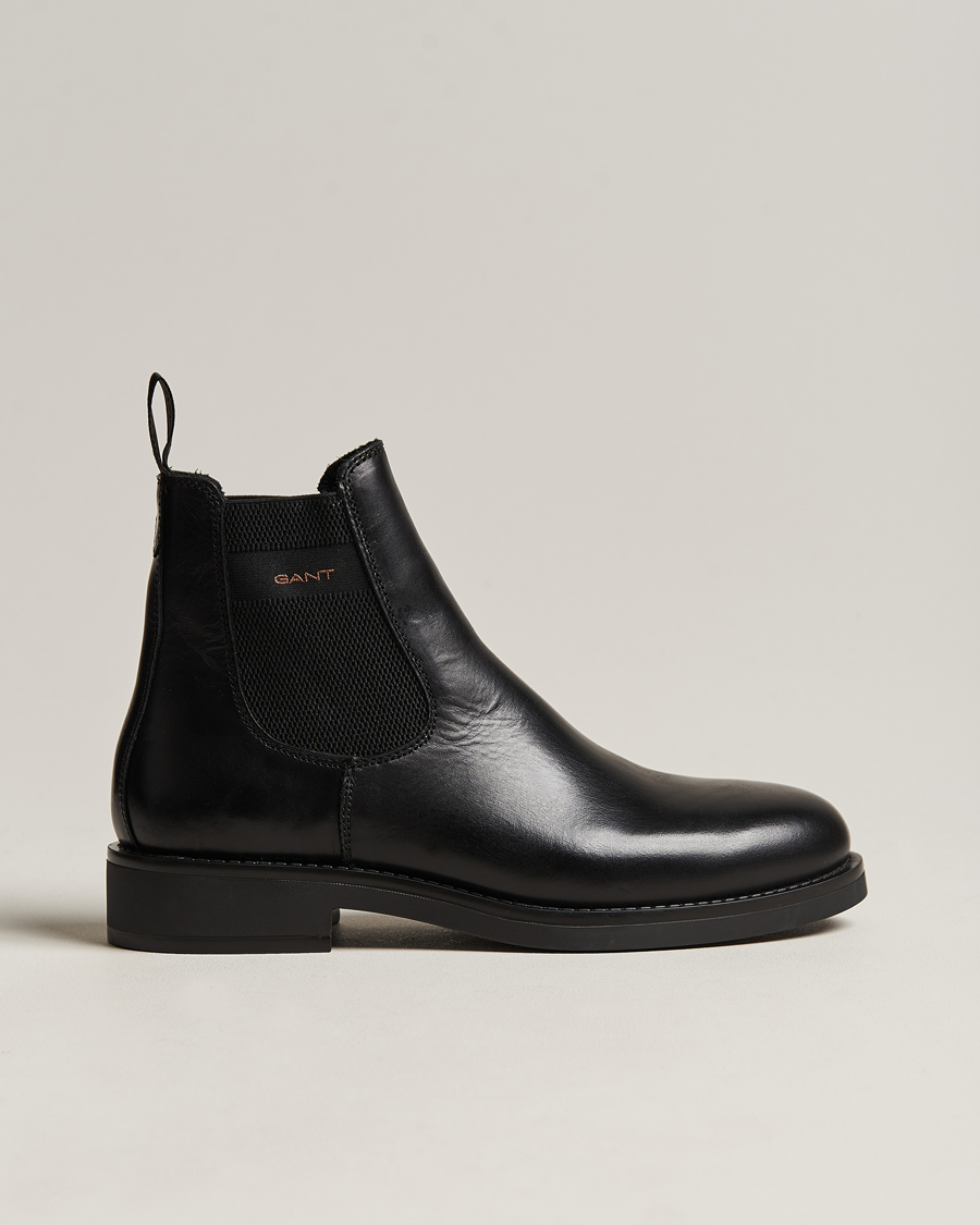 Heren | GANT Prepdale Leather Chelsea Boot Black | GANT | Prepdale Leather Chelsea Boot Black