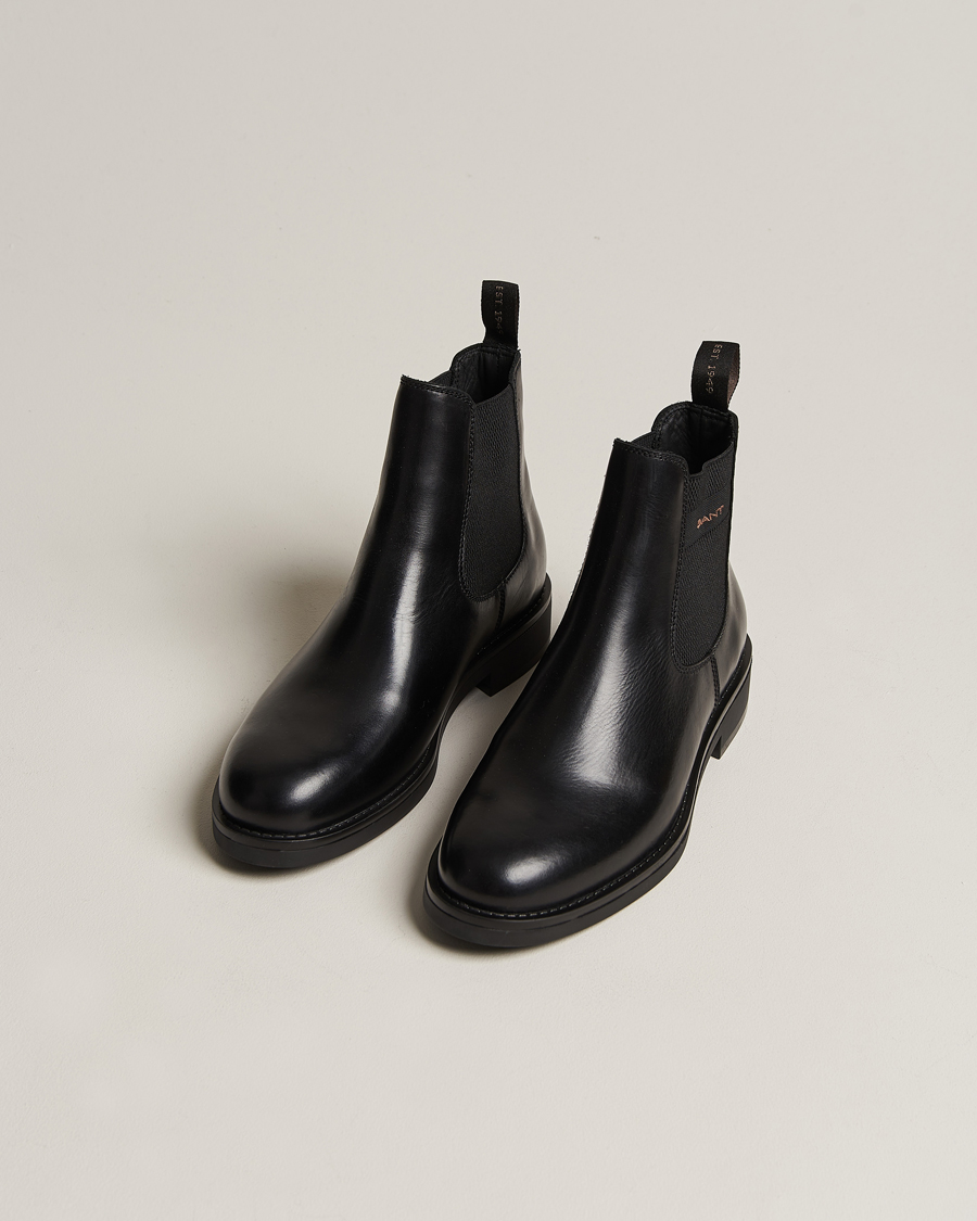 Heren | GANT Prepdale Leather Chelsea Boot Black | GANT | Prepdale Leather Chelsea Boot Black