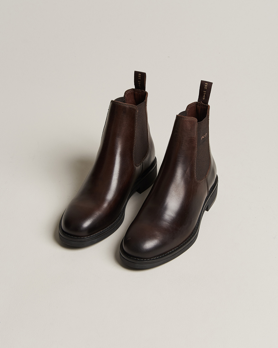 Heren | GANT Prepdale Leather Chelsea Boot Dark Brown | GANT | Prepdale Leather Chelsea Boot Dark Brown