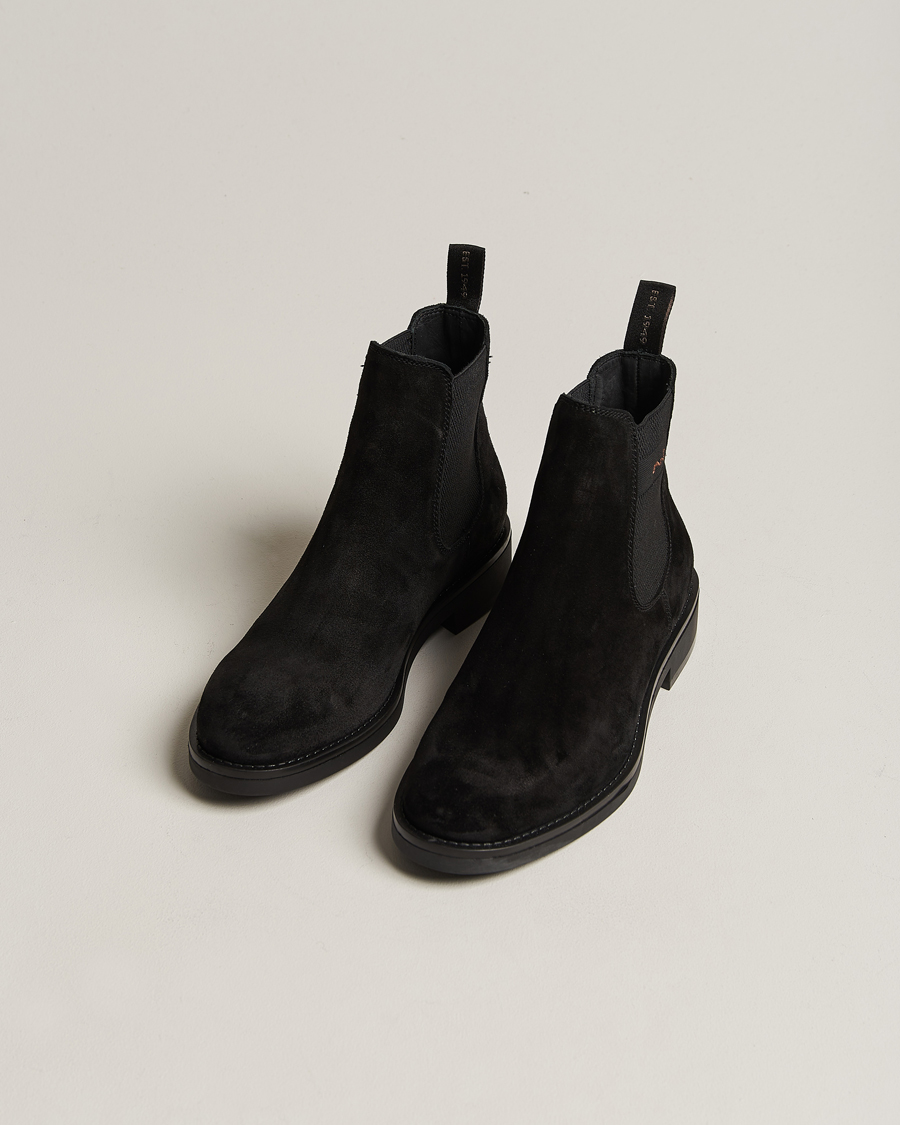 Heren | GANT Prepdale Suede Chelsea Boot Black | GANT | Prepdale Suede Chelsea Boot Black
