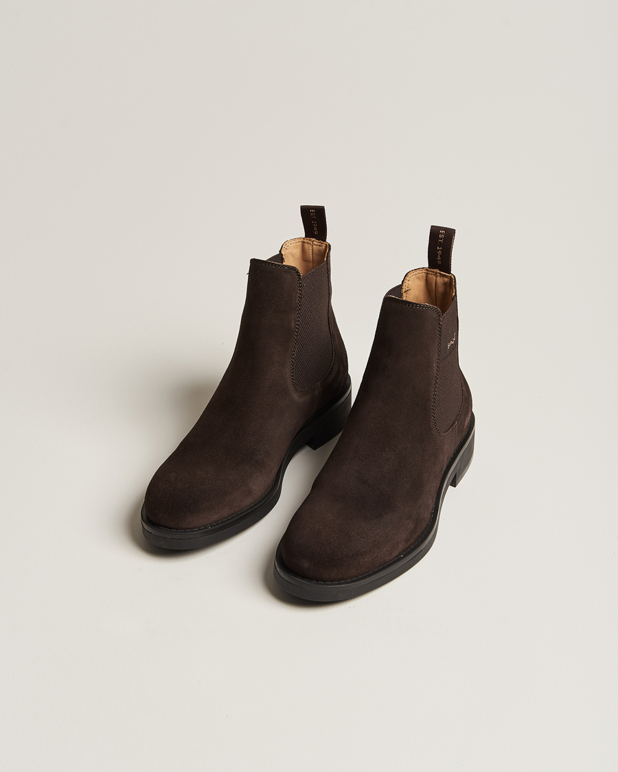 Heren |  | GANT | Prepdale Suede Chelsea Boot Dark Brown