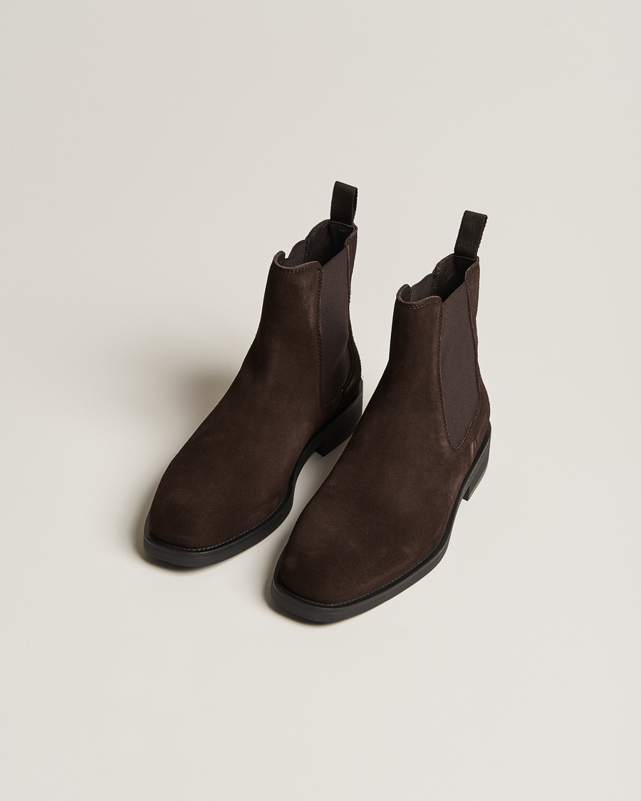Heren | Laarzen | GANT | Rizmood Suede Chelsea Boot Dark Brown