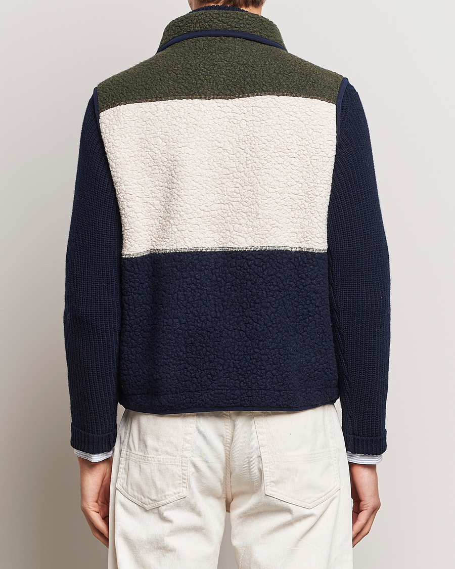 Heren | Truien | Drake's | Colourblock Boucle Zip Fleece Vest Multi