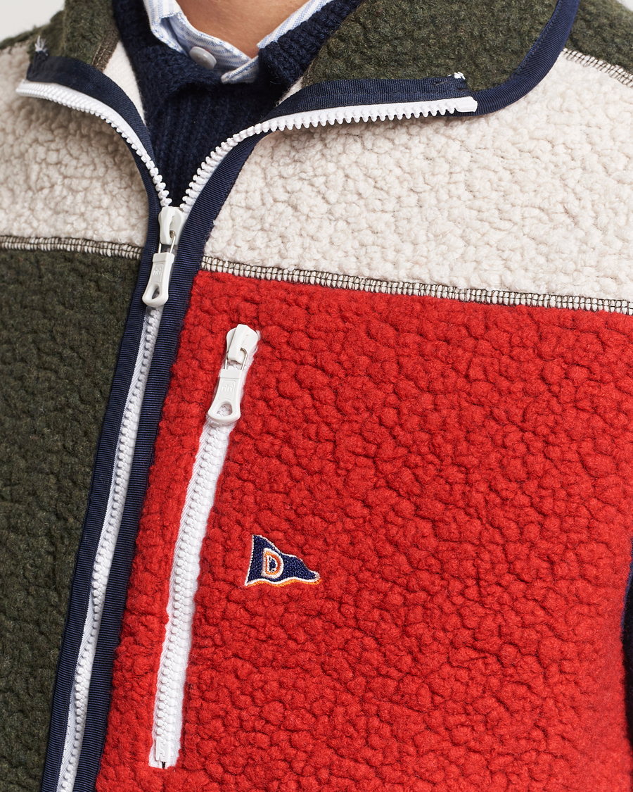 Heren | Truien | Drake's | Colourblock Boucle Zip Fleece Vest Multi