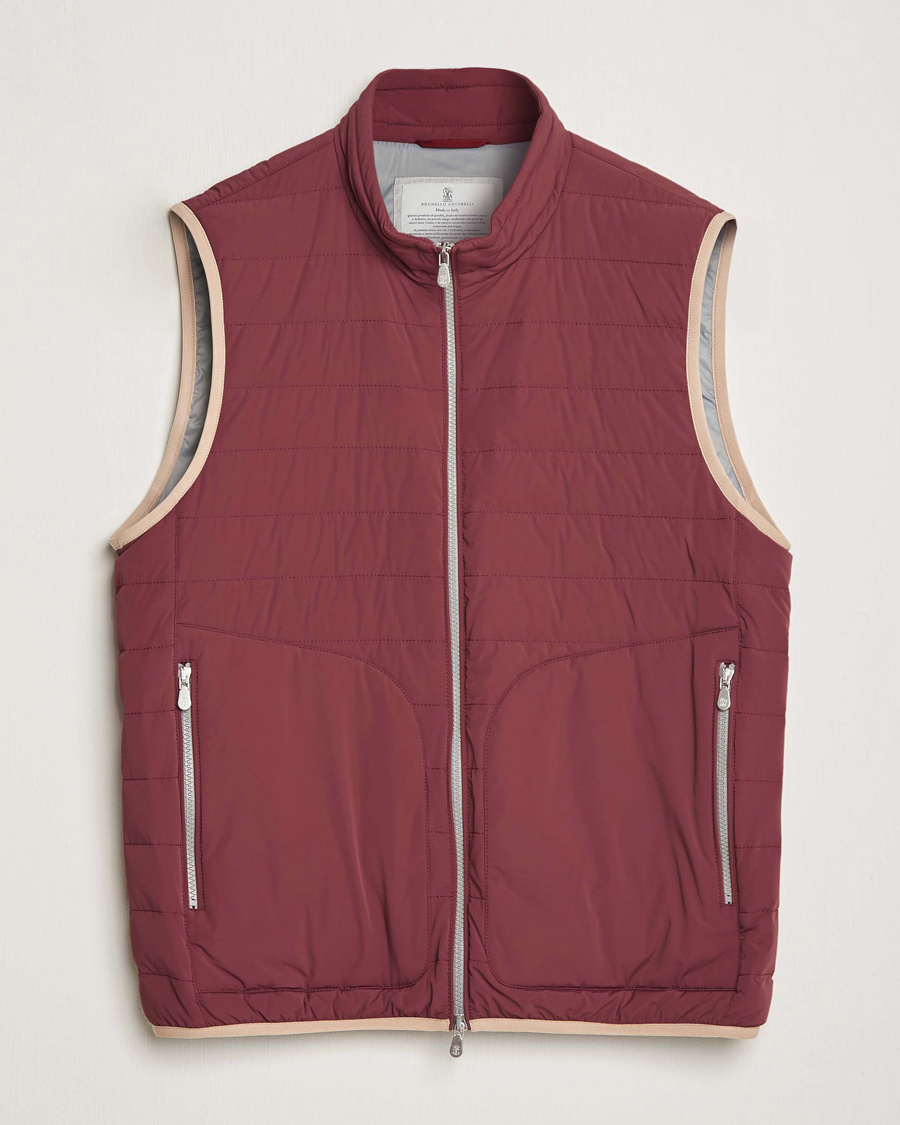 Heren | Jassen | Brunello Cucinelli | Nylon Down Vest Burgundy