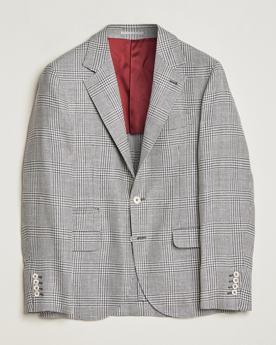 Heren | Blazers | Brunello Cucinelli | Prince Of Wales Check Blazer Pearl Grey