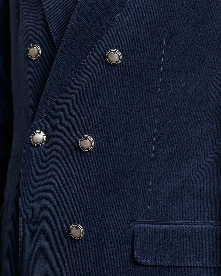 Heren | Blazers | Brunello Cucinelli | Double Breasted Corduroy Blazer Royal Blue