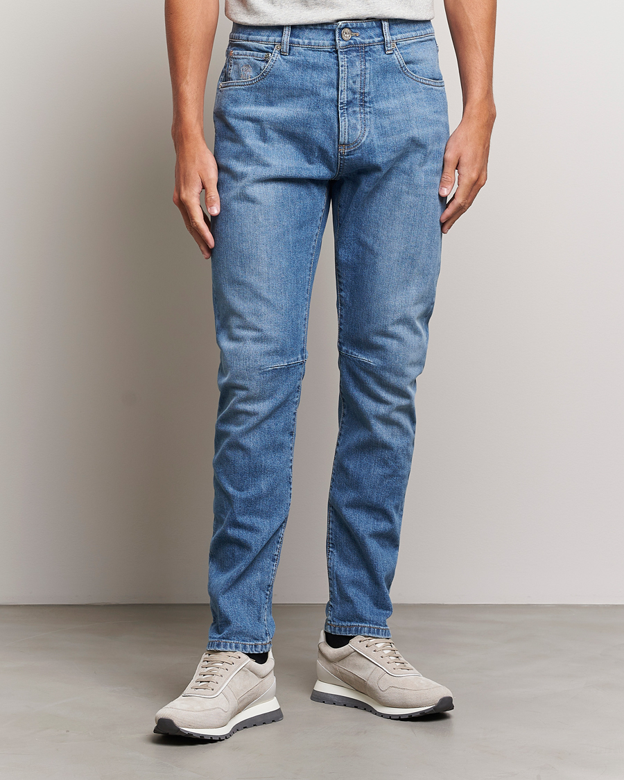 Heren | Jeans | Brunello Cucinelli | Leisure Fit Jeans Medium Blue Wash