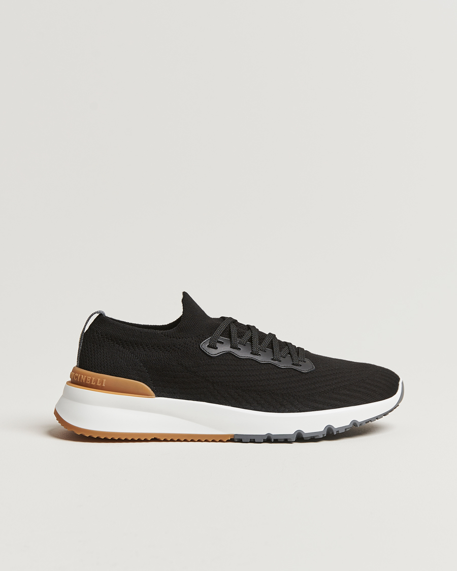 Heren | Brunello Cucinelli Flannel Running Sneakers Black | Brunello Cucinelli | Flannel Running Sneakers Black