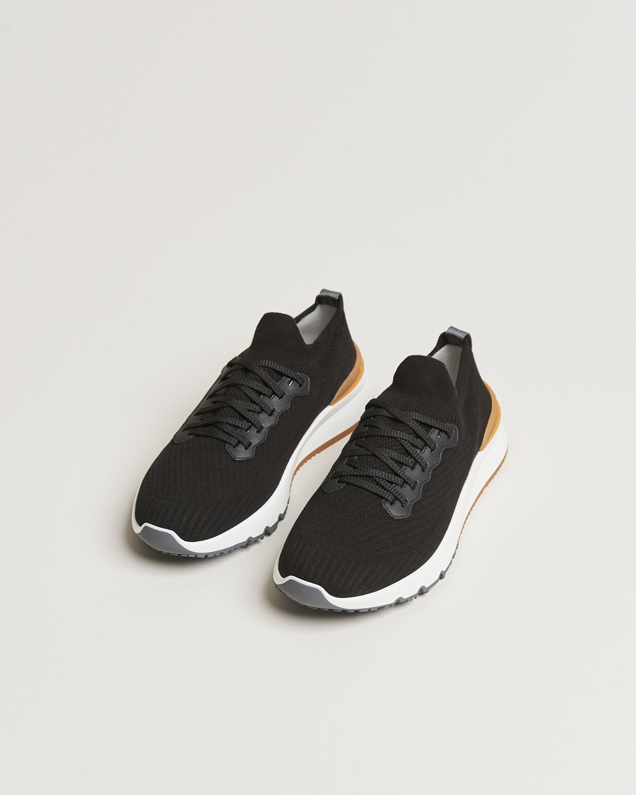 Heren | Brunello Cucinelli Flannel Running Sneakers Black | Brunello Cucinelli | Flannel Running Sneakers Black