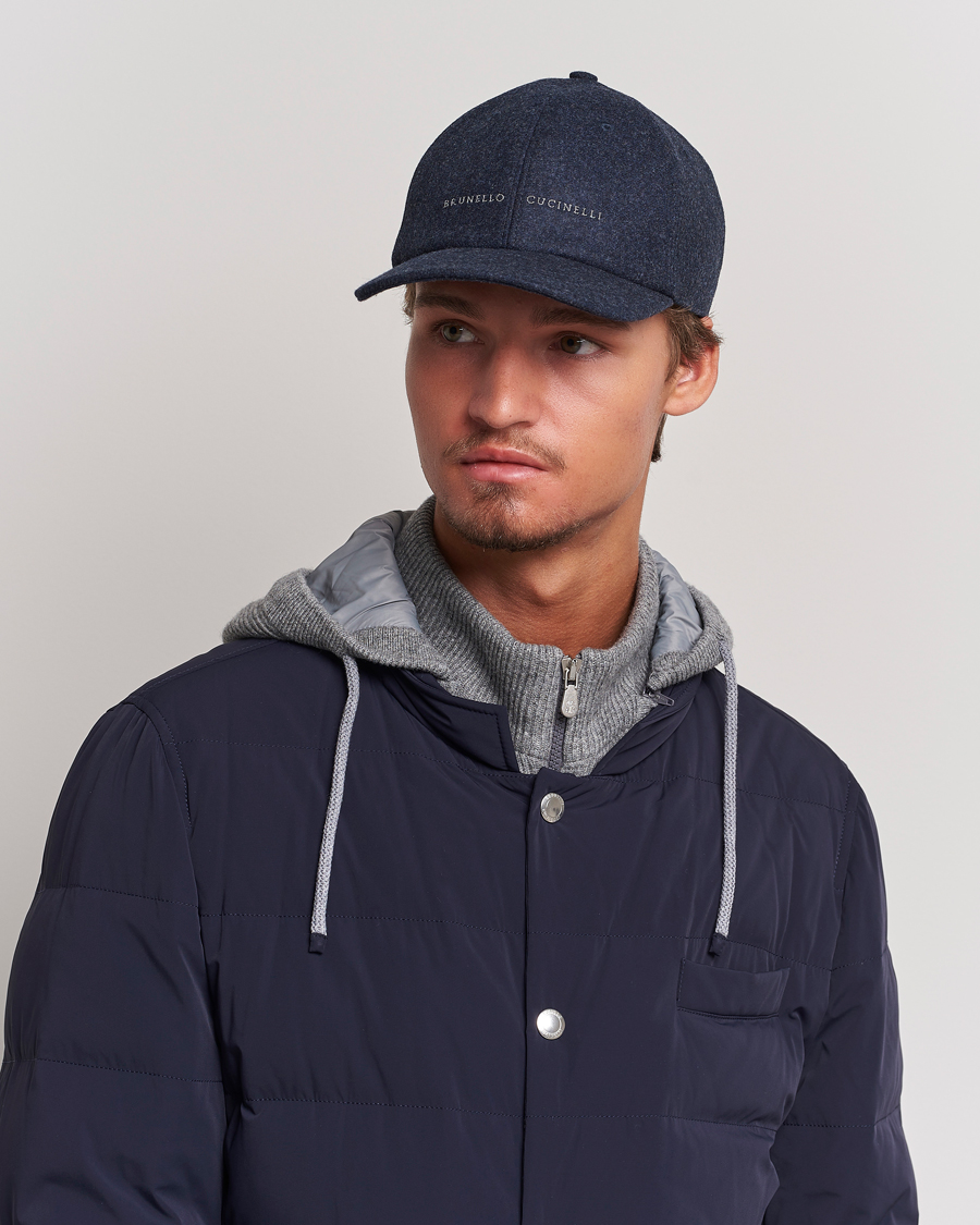 Heren |  | Brunello Cucinelli | Flannel Baseball Cap Navy