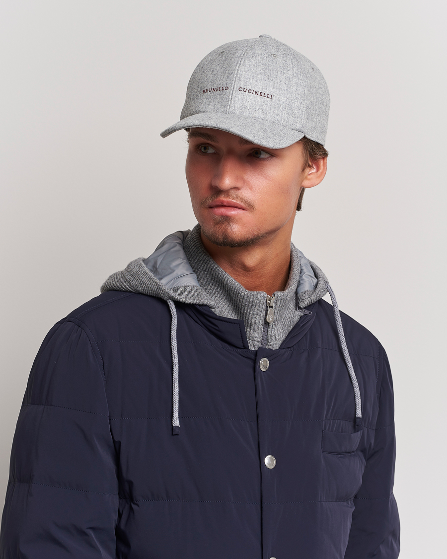 Heren |  | Brunello Cucinelli | Flannel Baseball Cap Light Grey