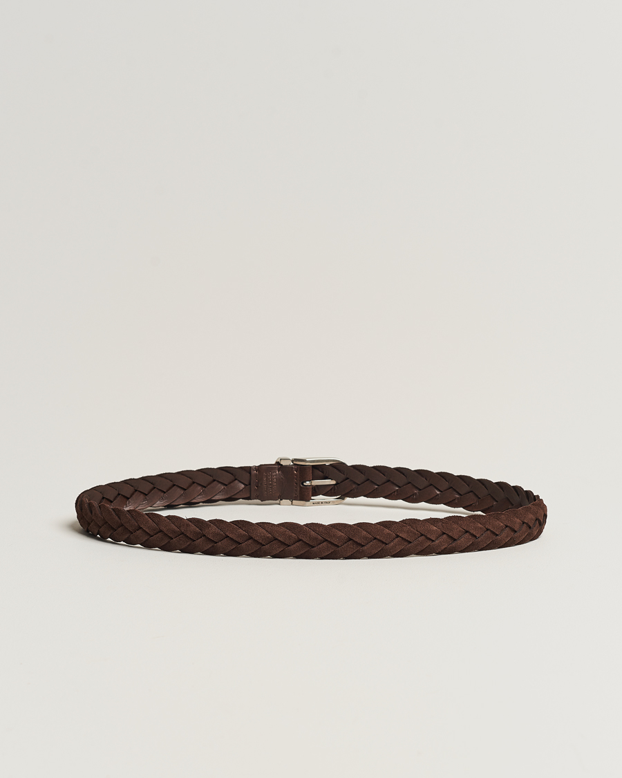 Heren |  | Brunello Cucinelli | Braided Belt Brown Suede