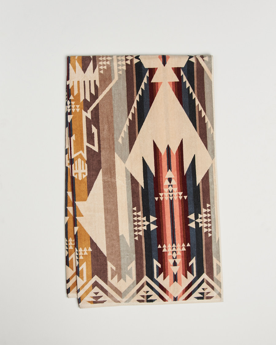 Heren | Stoffen | Pendleton | Oversized Jacquard Spa Towel White Sands