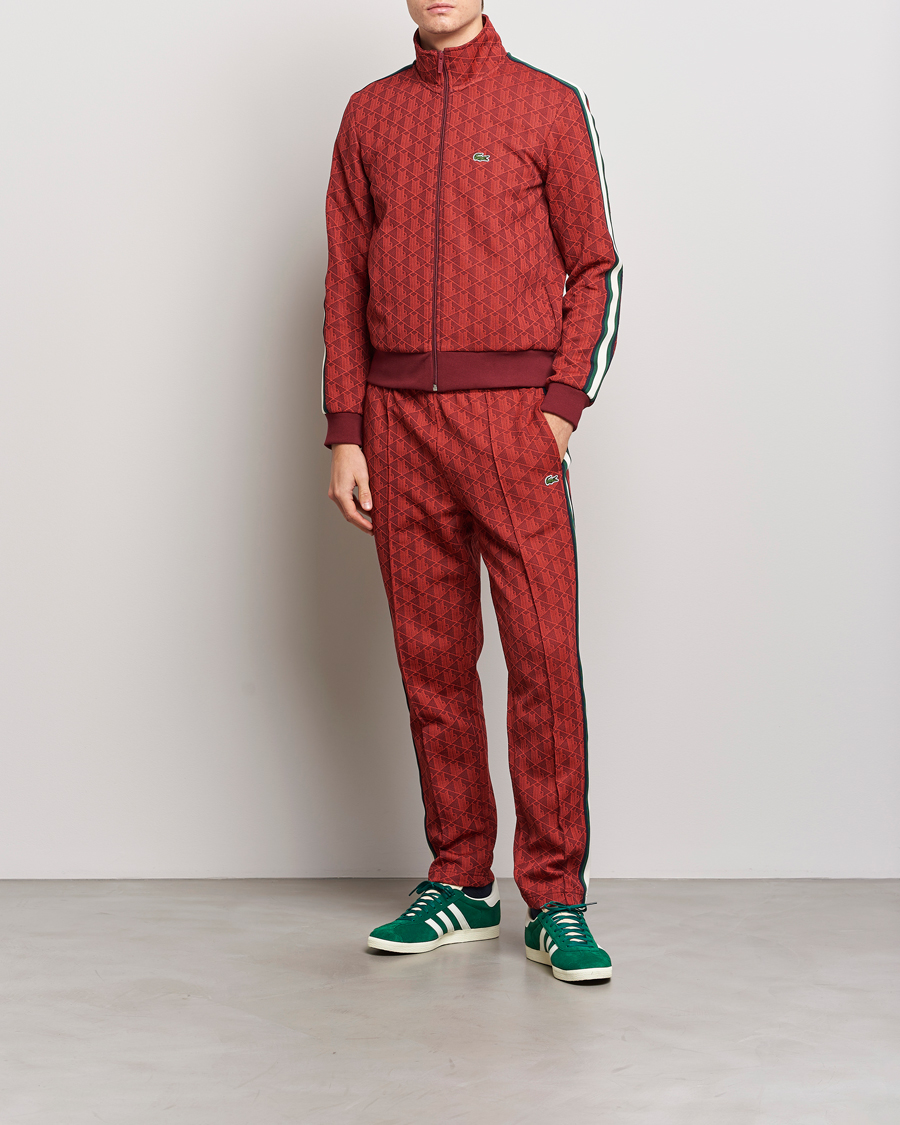 Heren | Truien | Lacoste | Monogram Full Zip Track Jacket Pinot/Red