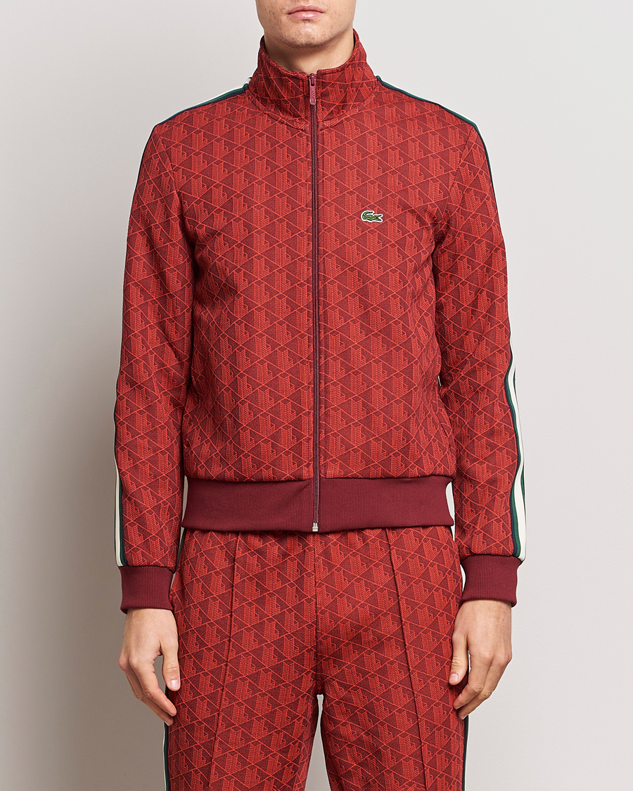 Heren | Truien | Lacoste | Monogram Full Zip Track Jacket Pinot/Red