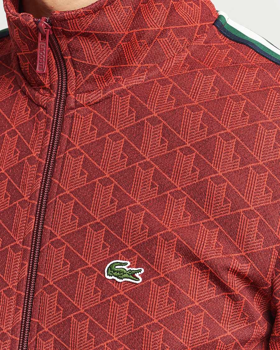 Heren | Truien | Lacoste | Monogram Full Zip Track Jacket Pinot/Red