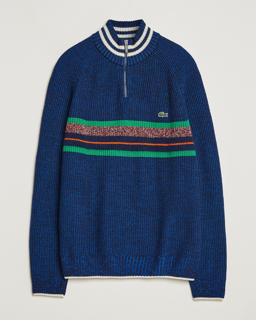 Heren | Truien | Lacoste | Colorblocked Knitted Half Zip Navy Blue