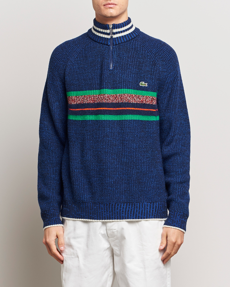 Heren | Truien | Lacoste | Colorblocked Knitted Half Zip Navy Blue