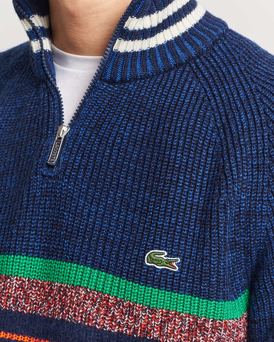 Heren | Truien | Lacoste | Colorblocked Knitted Half Zip Navy Blue