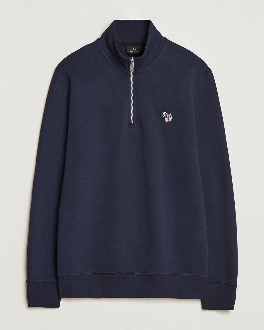 Heren | Truien | PS Paul Smith | Zebra Organic Cotton Sweat Half Zip Navy