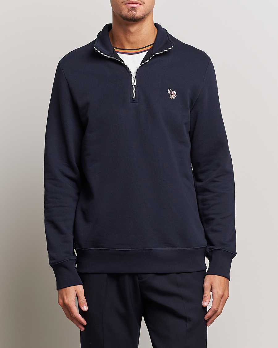 Heren | Best of British | PS Paul Smith | Zebra Organic Cotton Sweat Half Zip Navy