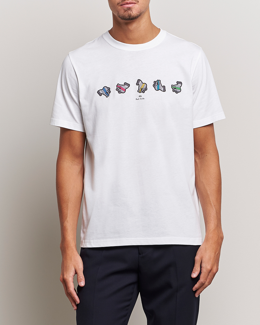 Heren | T-shirts | PS Paul Smith | Zebra Repeat Crew Neck T-Shirt White