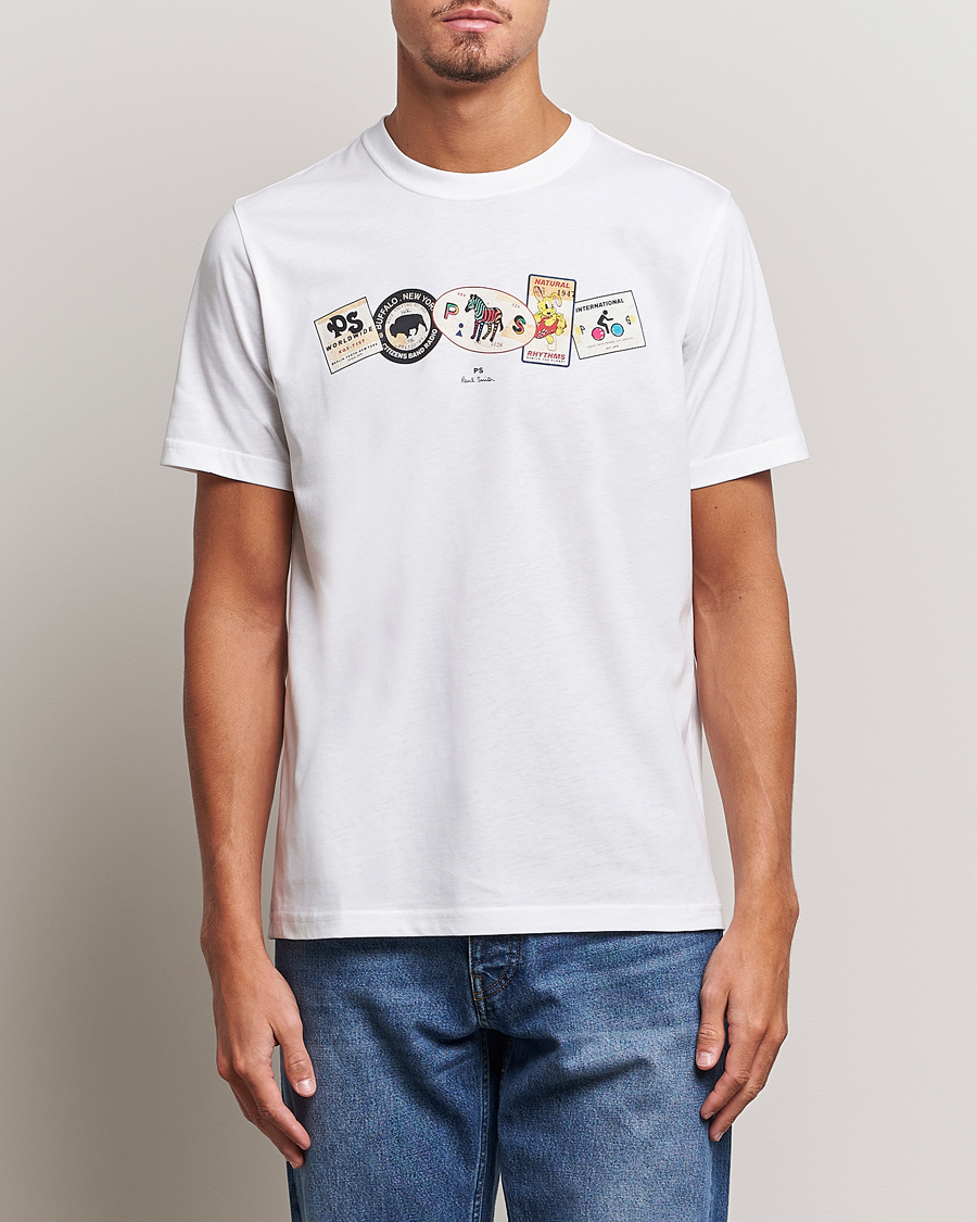 Heren | PS Paul Smith | PS Paul Smith | PS In A Row Crew Neck T-Shirt White