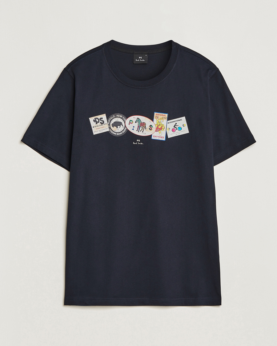 Heren | PS Paul Smith | PS Paul Smith | PS In A Row Crew Neck T-Shirt Navy