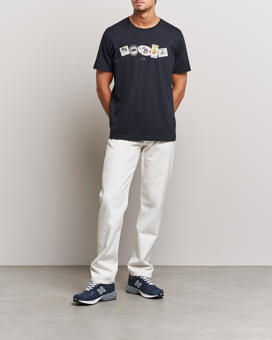 Heren | T-shirts | PS Paul Smith | PS In A Row Crew Neck T-Shirt Navy