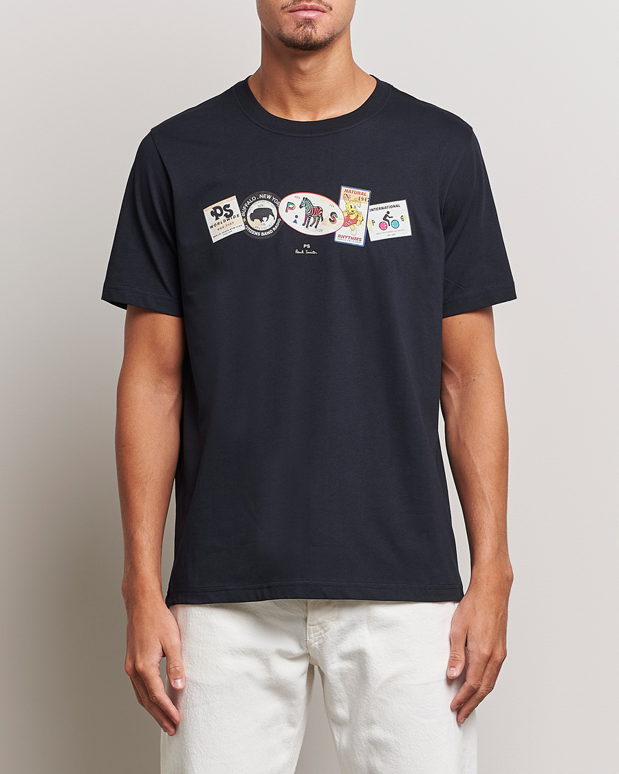 Heren | PS Paul Smith | PS Paul Smith | PS In A Row Crew Neck T-Shirt Navy