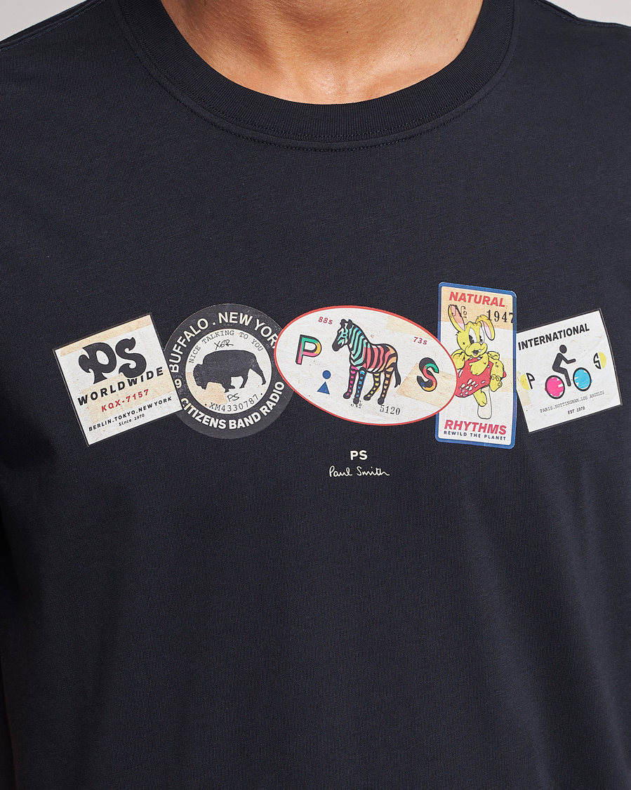 Heren | T-shirts | PS Paul Smith | PS In A Row Crew Neck T-Shirt Navy