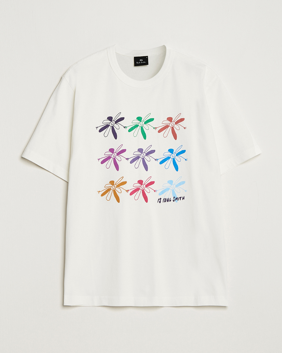 Heren | PS Paul Smith | PS Paul Smith | Flower Grid Crew Neck T-Shirt White