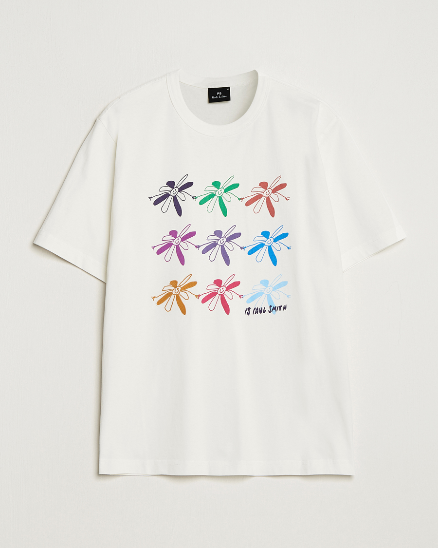 Heren | T-shirts | PS Paul Smith | Flower Grid Crew Neck T-Shirt White