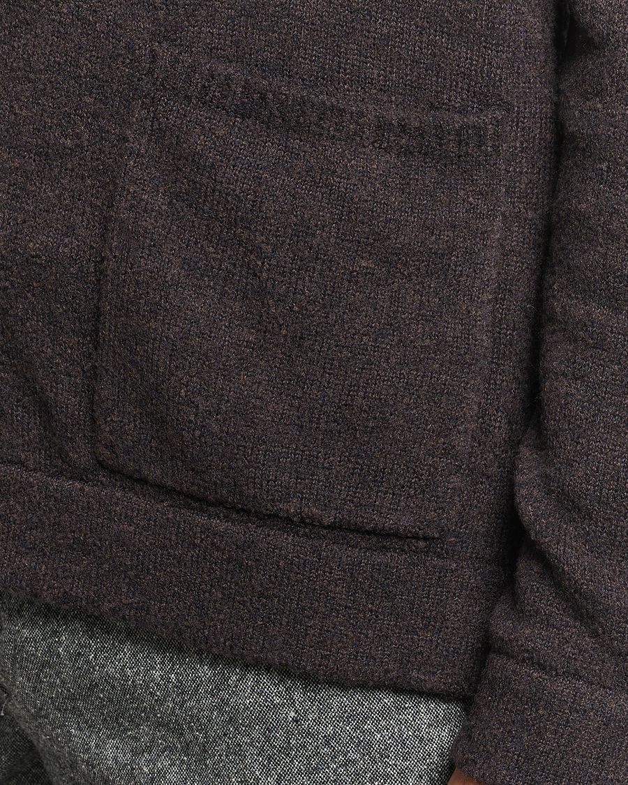 Heren | Truien | Zanone | Boucle Wool Chore Jacket Dark Brown