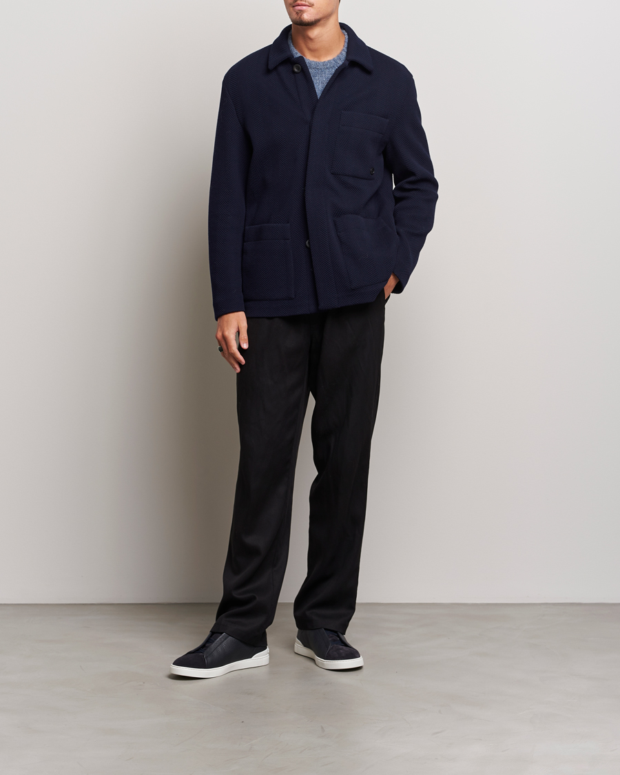 Heren | Jassen | Giorgio Armani | Heavy Jersey Chore Jacket Navy