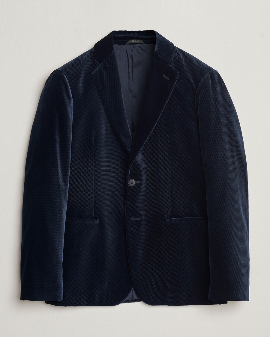 Heren | Blazers | Giorgio Armani | Velvet Micro Blazer Navy