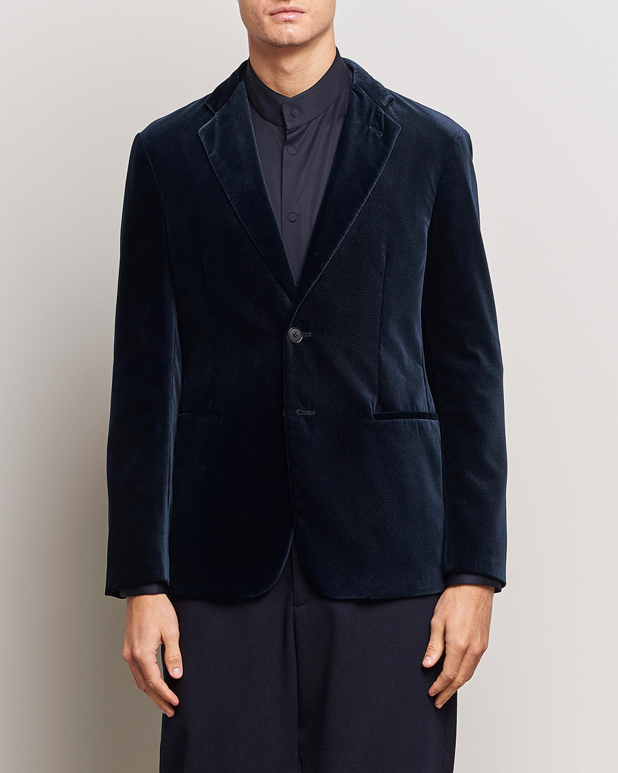 Heren | Blazers | Giorgio Armani | Velvet Micro Blazer Navy