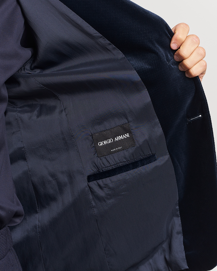 Heren | Blazers | Giorgio Armani | Velvet Micro Blazer Navy