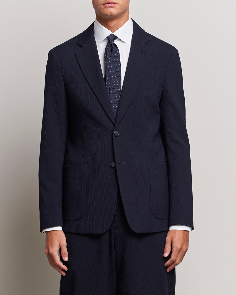 Heren | Blazers | Giorgio Armani | Wool Stretch Blazer Navy