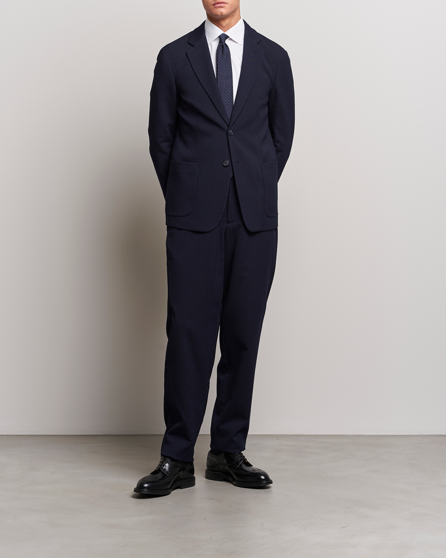 Heren | Broeken | Giorgio Armani | Wool Stretch Trousers Navy