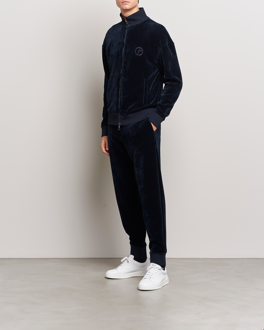 Heren | Broeken | Giorgio Armani | Jersey Corduroy Pants Navy