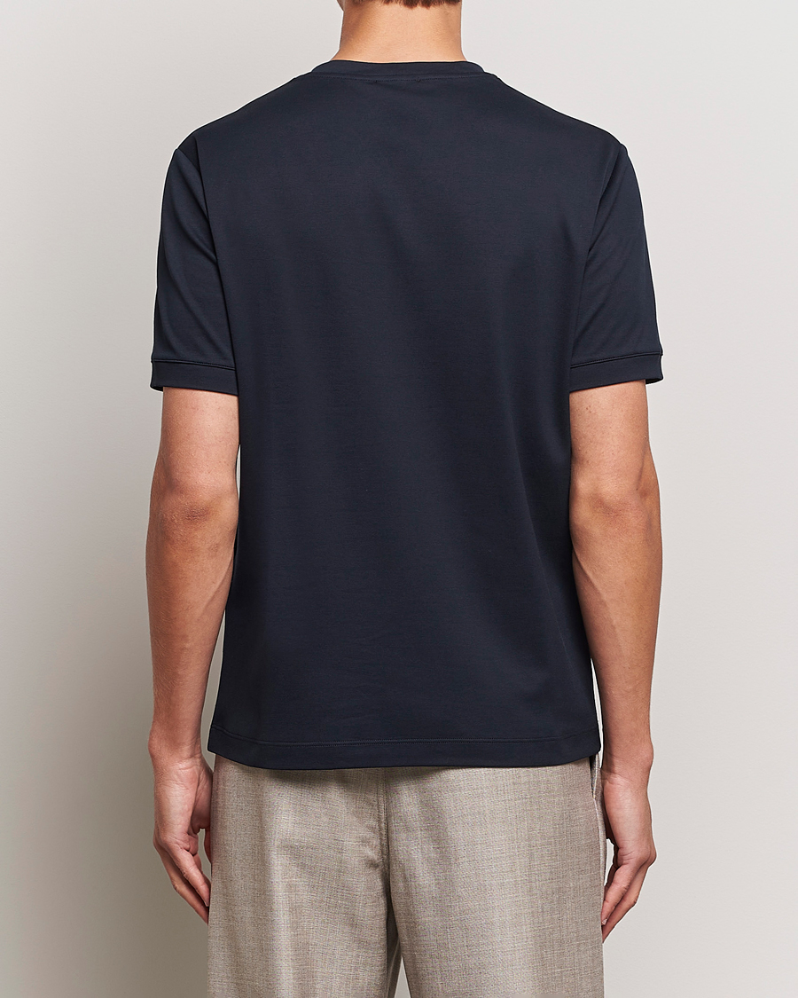Heren | T-shirts | Giorgio Armani | Embroidered Signature T-Shirt Navy