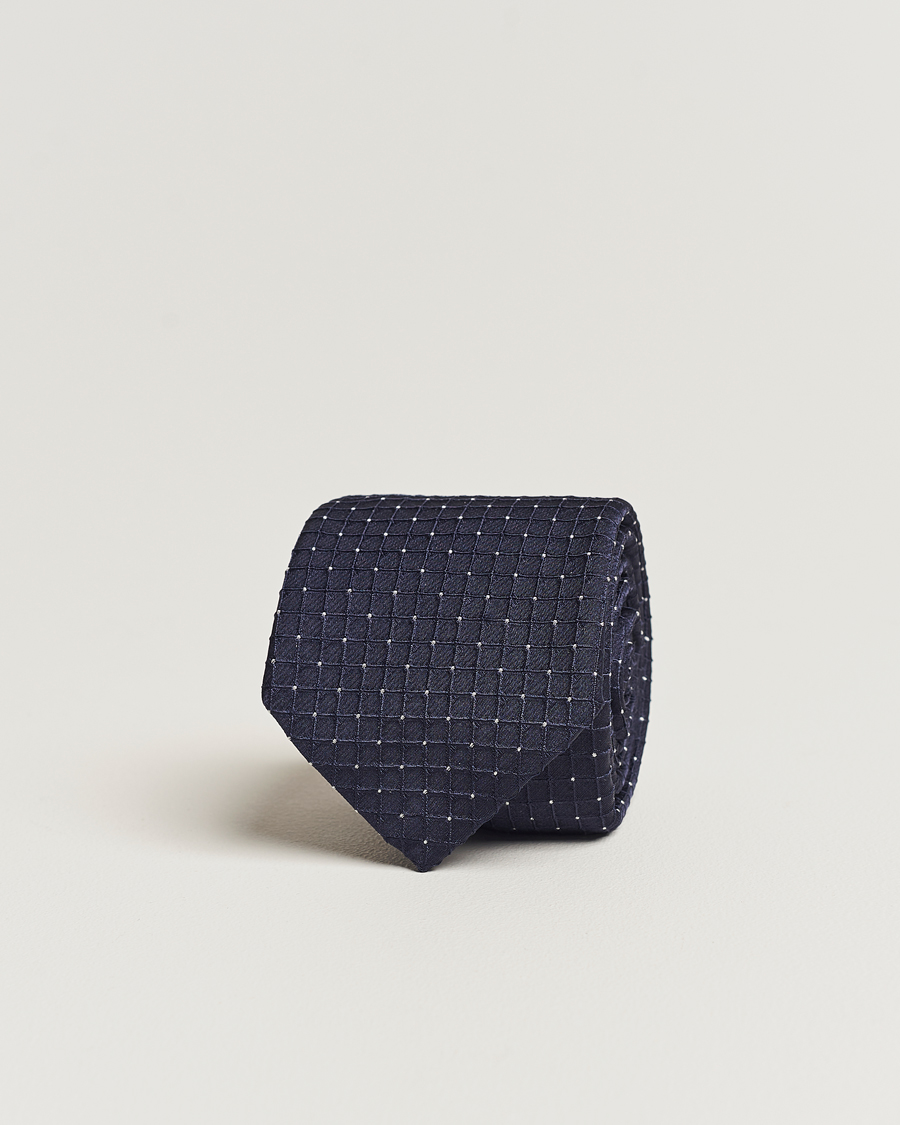 Heren | Giorgio Armani Jacquard Dot Silk Tie Navy | Giorgio Armani | Jacquard Dot Silk Tie Navy