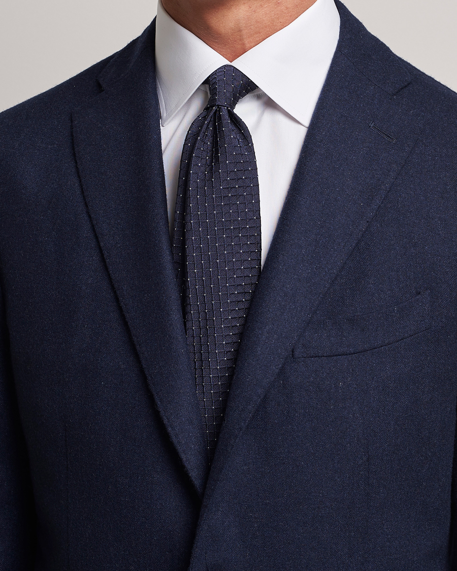 Heren |  | Giorgio Armani | Jacquard Dot Silk Tie Navy