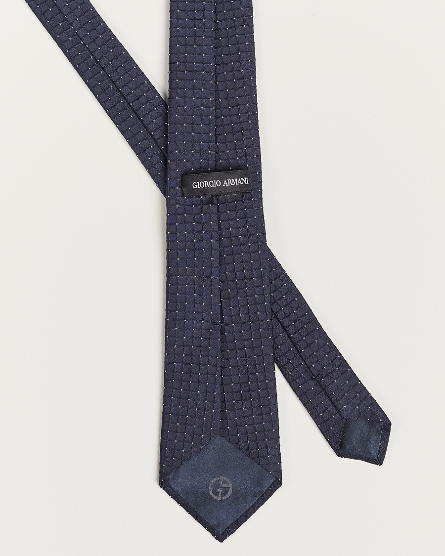 Heren | Giorgio Armani Jacquard Dot Silk Tie Navy | Giorgio Armani | Jacquard Dot Silk Tie Navy